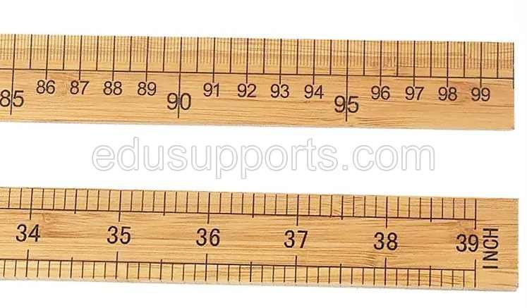 Bamboo Rulers Metric and Inch scale 39 Inch 100 cm 1000mm