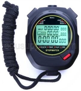 Digital Stopwatch Timer 0.001-Second Timing 3-Row Large Screen with Multi-Laps Splits Memory Clock Calendar Alarm