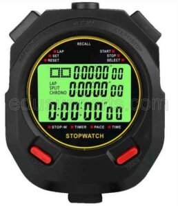 Digital Stopwatch Timer 0.01-Second Timing 3-Row Large Screen LED Backlight Multi-Laps Splits Memory