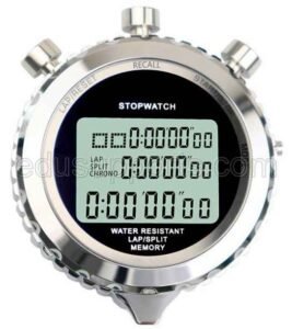 Digital Stopwatch Timer Metal 0.01-Second Timing 3-Row Large Screen with Multi-Laps Splits Memory Shockproof