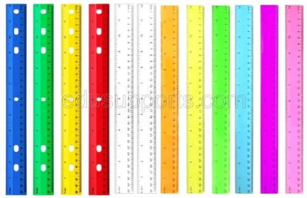 Plastic Straight Rulers with Metric & Inch Scales