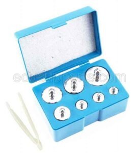 Precision Calibration Weight Set, 10g-200g, M2, 7 Calibration Weights, Steel Chrome, with a Tweezers and Plastic Storage Case