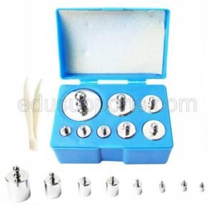 Precision Calibration Weight Set, 10g-500g, M2, 8 Calibration Weights, Steel Chrome, with a Tweezers and Plastic Storage Case