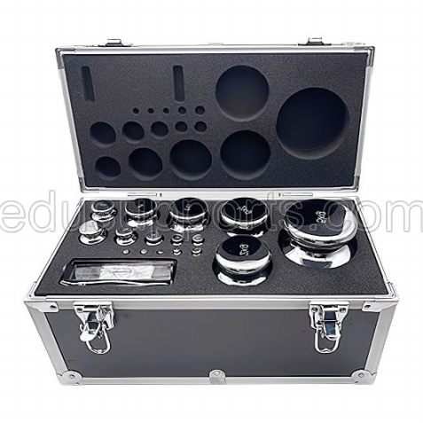 Precision Calibration Weight Set, 1g-5kg, M1, 16 Calibration Weights, Steel Chrome, with Tweezer and Aluminum Alloy Storage Case