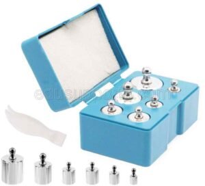 Precision Calibration Weight Set 5g-100g, M2, 6 calibration weights, M2, Steel Chrome, with a Tweezers and Plastic Storage Case