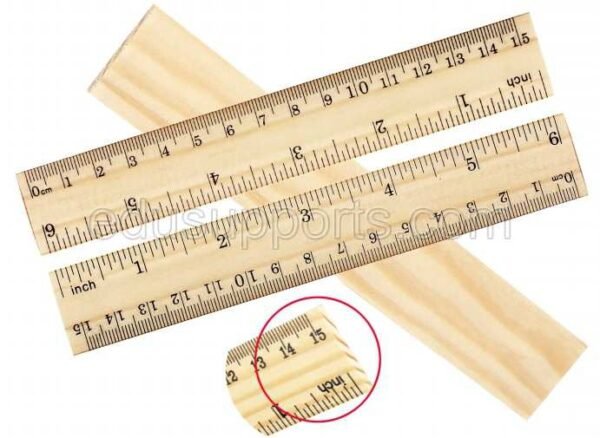 Wood Straight Rulers Metric & Inch scale 6 Inch 15 cm 150mm