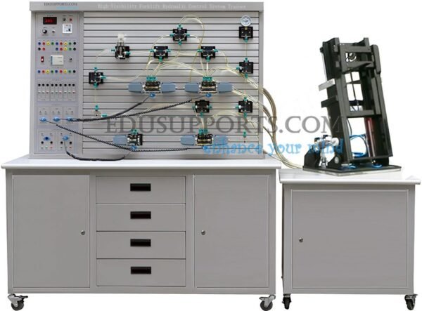 This High-Visibility Forklift Hydraulic Control System Trainer provides hands-on learning, offering a complete understanding of forklift hydraulic systems and their manual and automatic control principles.