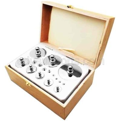 Precision Calibration Weight Set 1g-2kg, M2, 18 calibration weights, Steel Chrome in Wooden Storage Case